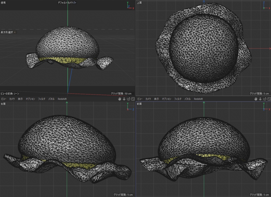 ふわふわコットンキャップ3Dモデル