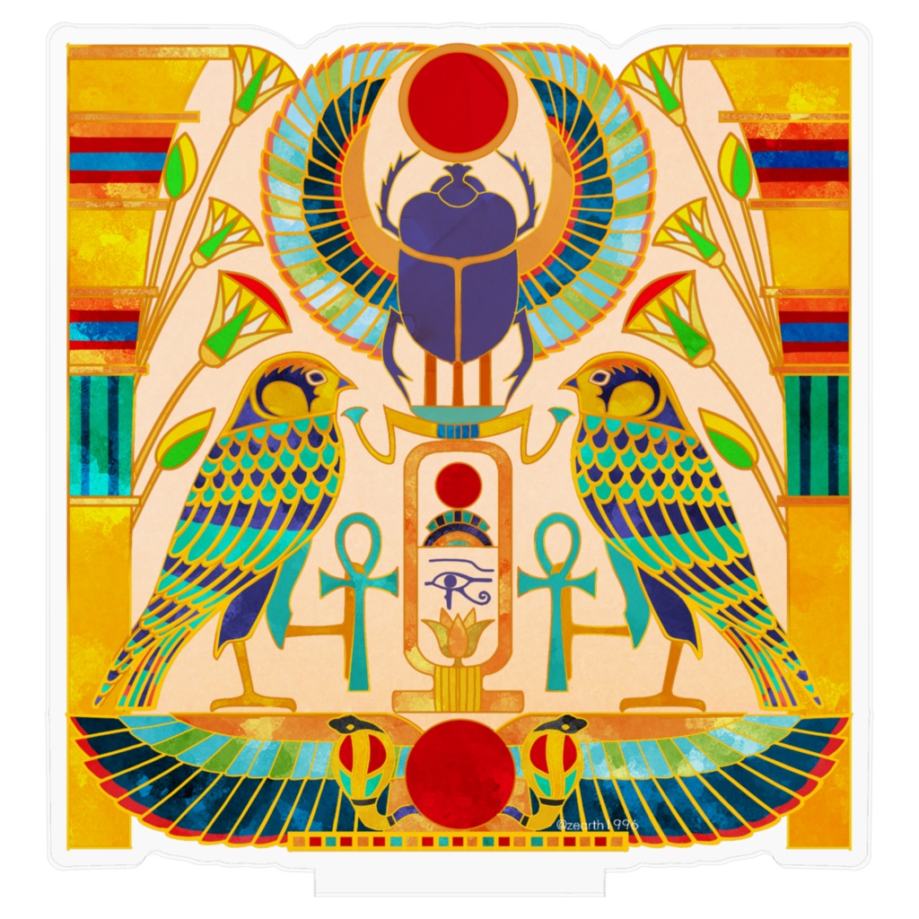 古代エジプト壁画風アクリルスタンド(100×100mm)