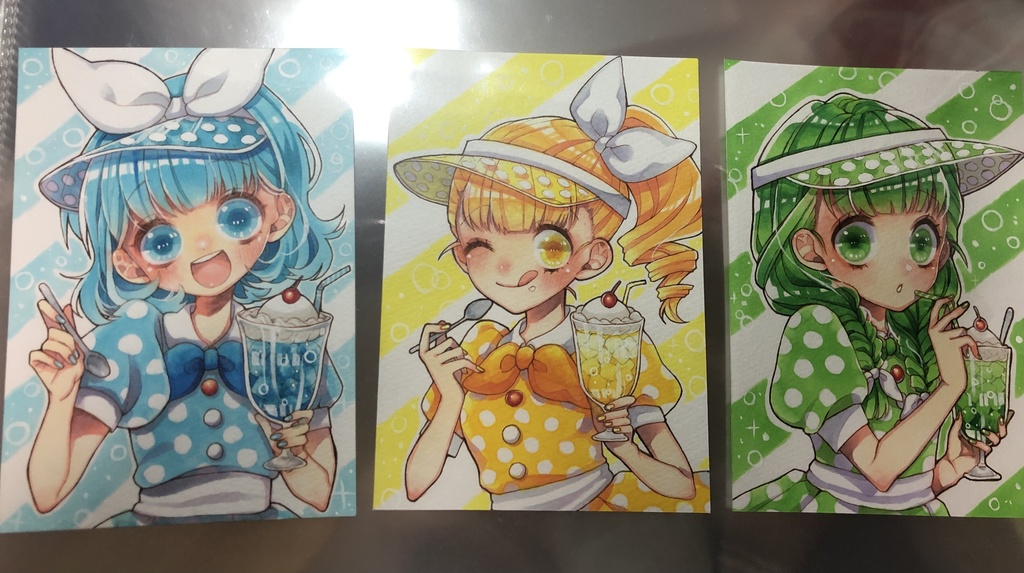 【創作原画】クリームソーダ姉妹🍹🍋🍈