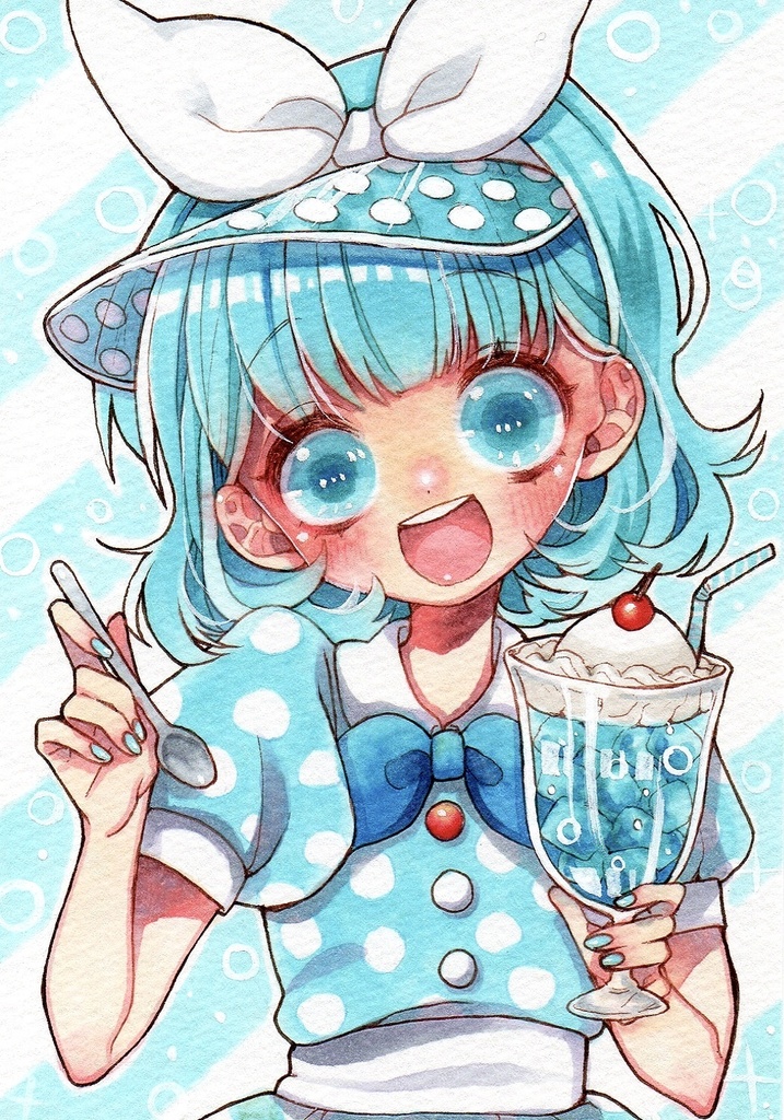 【創作原画】クリームソーダ姉妹🍹🍋🍈