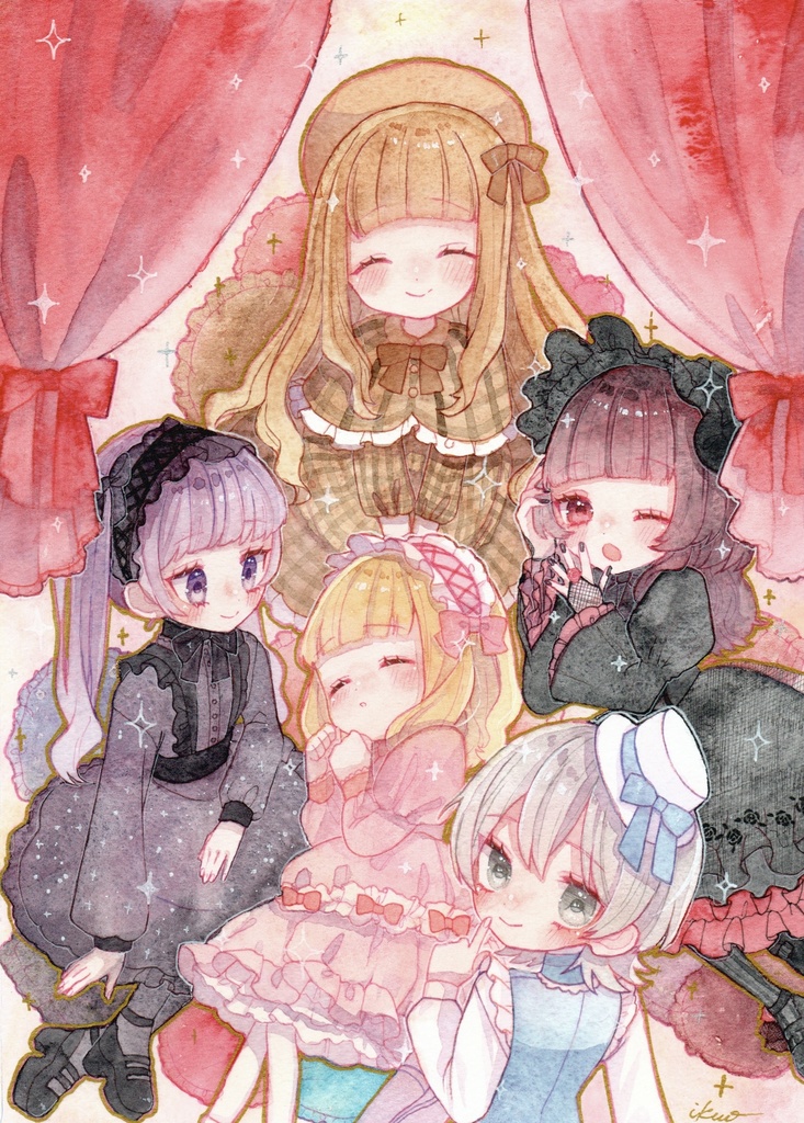 【創作原画】「少女達のくつろぎ」