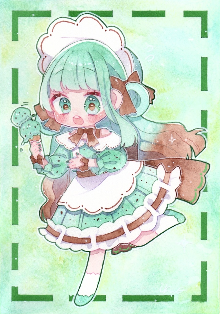 【創作原画】ひやひや🍨チョコミント