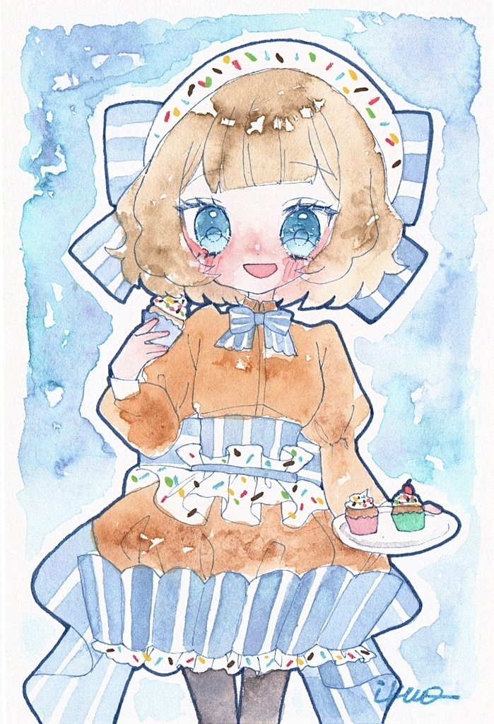 【創作原画】ドローイング🧁かぷけ