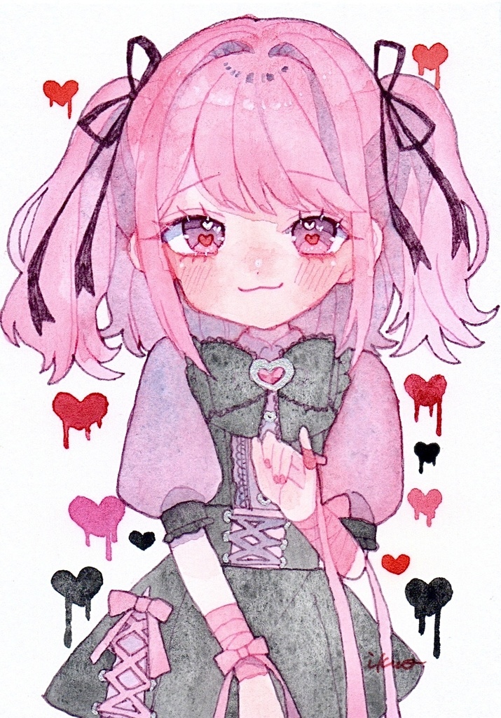 【創作原画】「あなたと赤い糸」