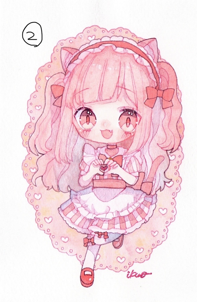 【創作原画】フレームレス (猫メイド)