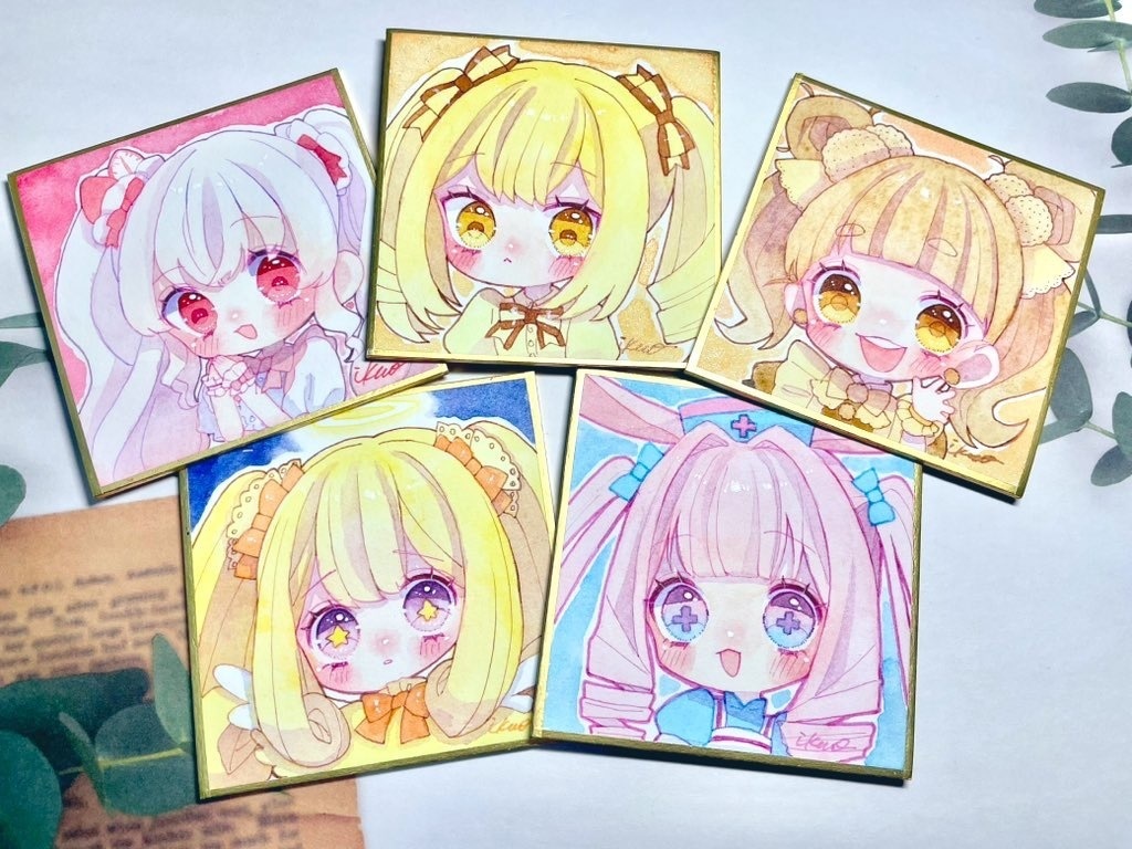 【創作原画】うちの子ミニ色紙