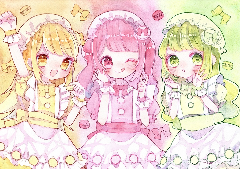 【創作原画】しあわせマカロナージュ