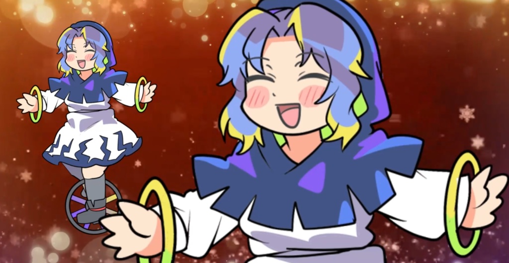 【動画素材アニメ】一輪車に乗る一輪