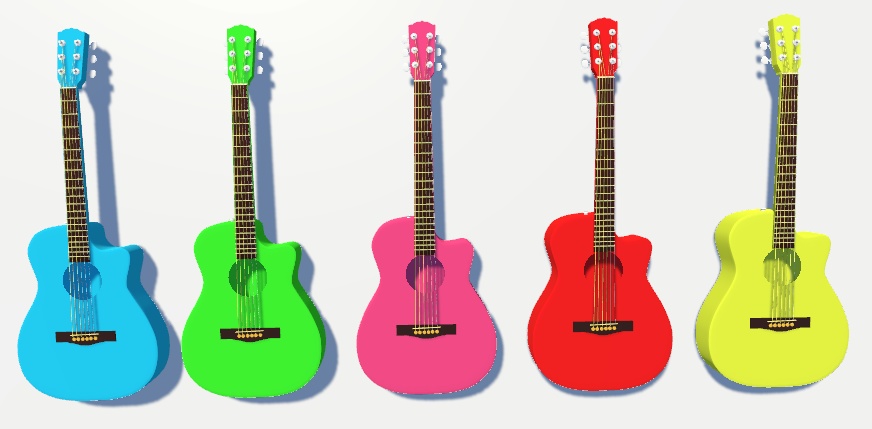 【3Dモデル】カラフルなアコースティックギター