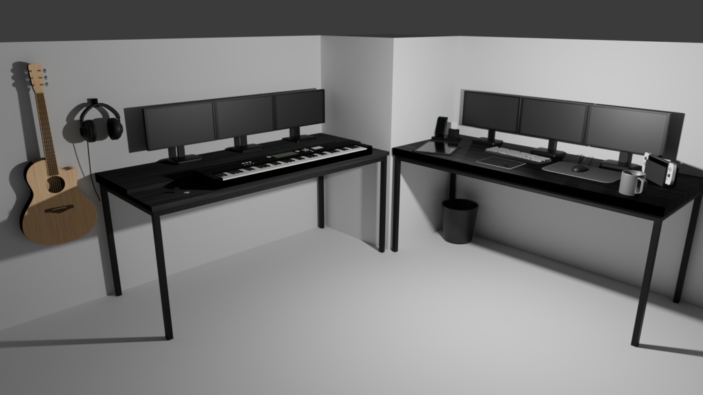 【3Dモデル】デスク周り - 3D小道具セット