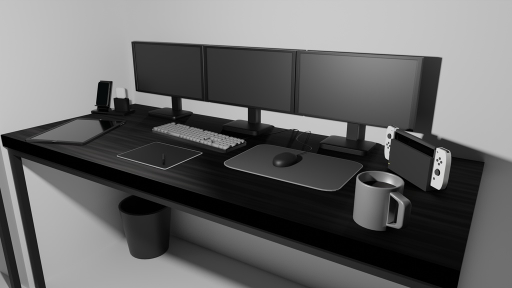 【3Dモデル】デスク周り - 3D小道具セット