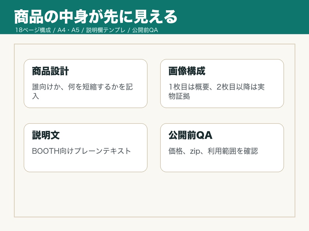 BOOTH公開準備プランナー