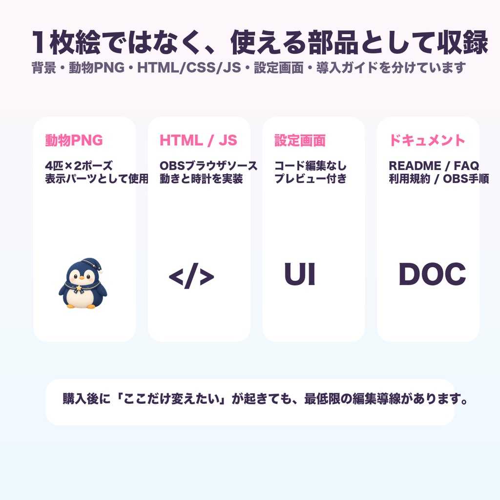 Paw Pause Parade|OBS用 ぷかぷか動く動物 待機・休憩・終了ループセット