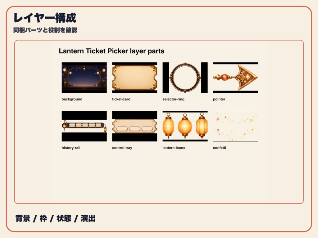 【OBS素材】Lantern Ticket Picker - OBS用 抽選チケット表示ウィジェット