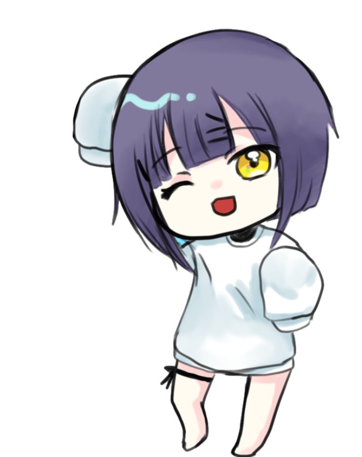 何かを掲げてる供養のキーホルダー