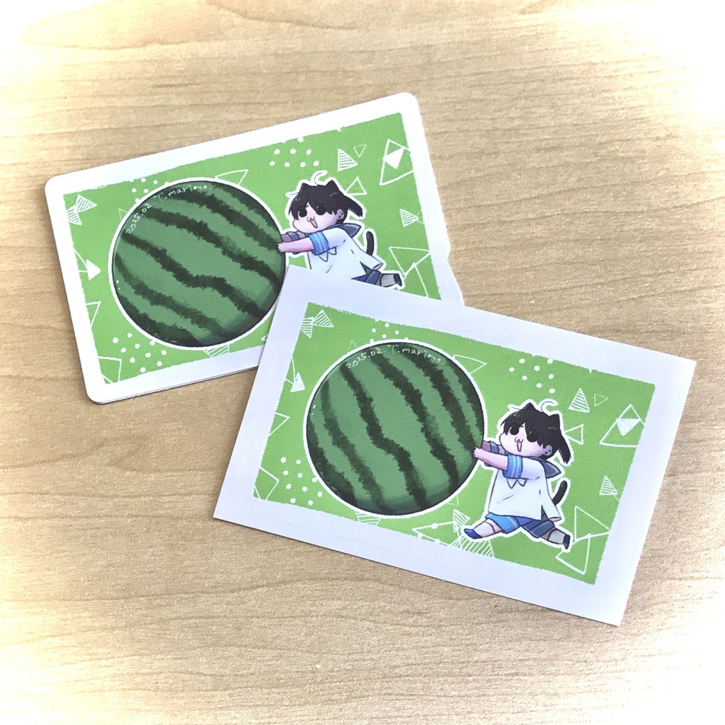 えどネコさんICカードステッカー🍉
