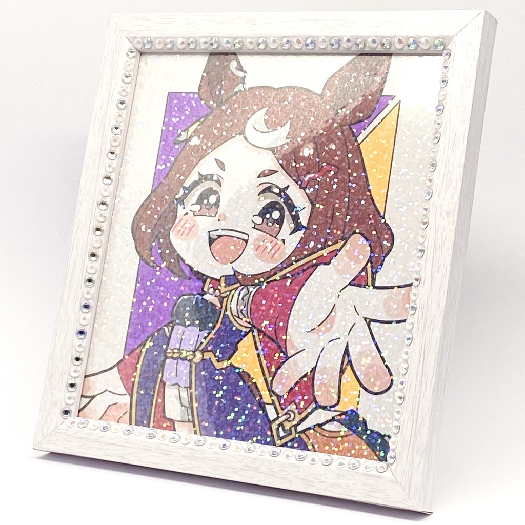 フレーム＆シール付き＊ウマ娘 ツルマルツヨシ 手描きイラスト色紙