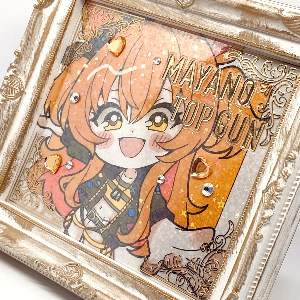 フレーム付き＊ウマ娘 マヤノトップガン 手描きイラスト色紙 装飾着脱OK