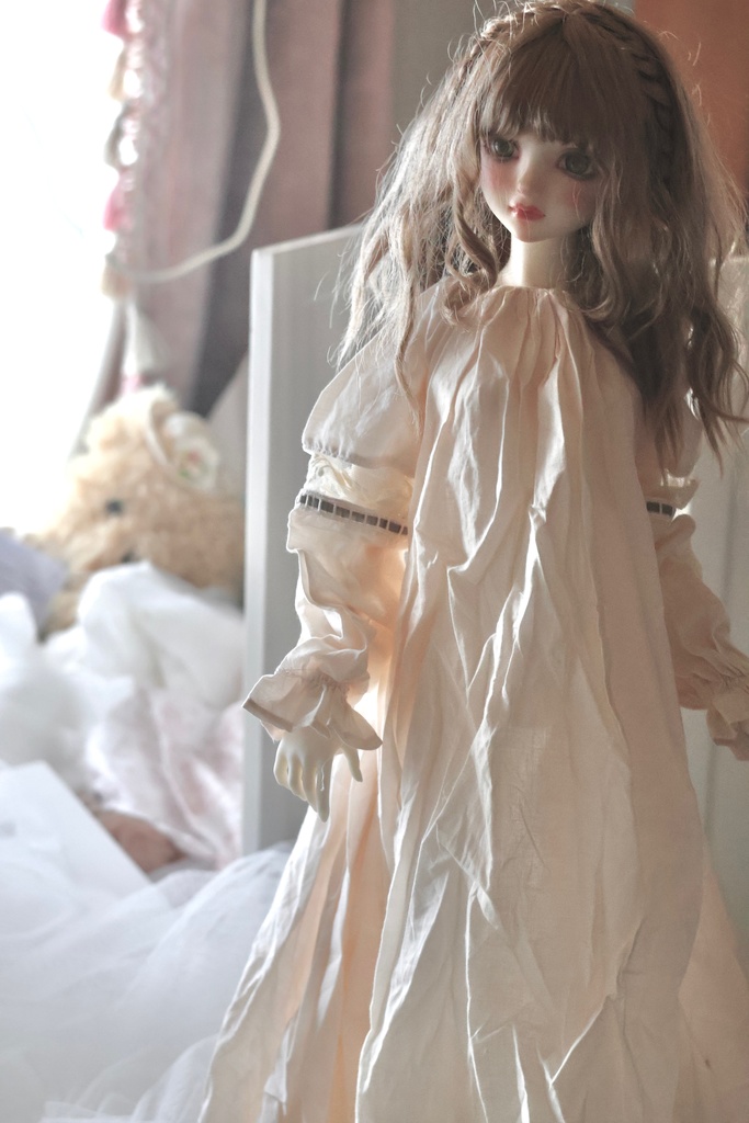 【set on sale】付け襟(1/3対象)×ネグリジェ風ワンピース