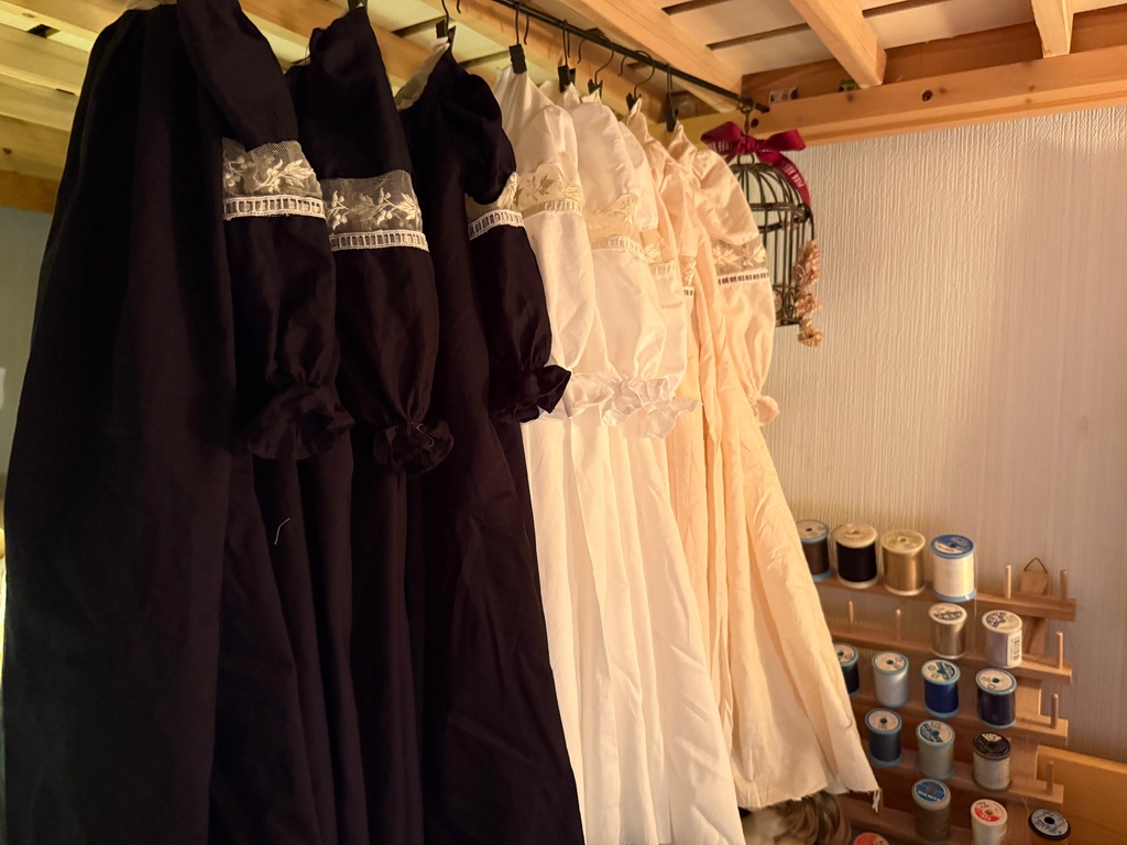 【set on sale】付け襟(1/3対象)×ネグリジェ風ワンピース