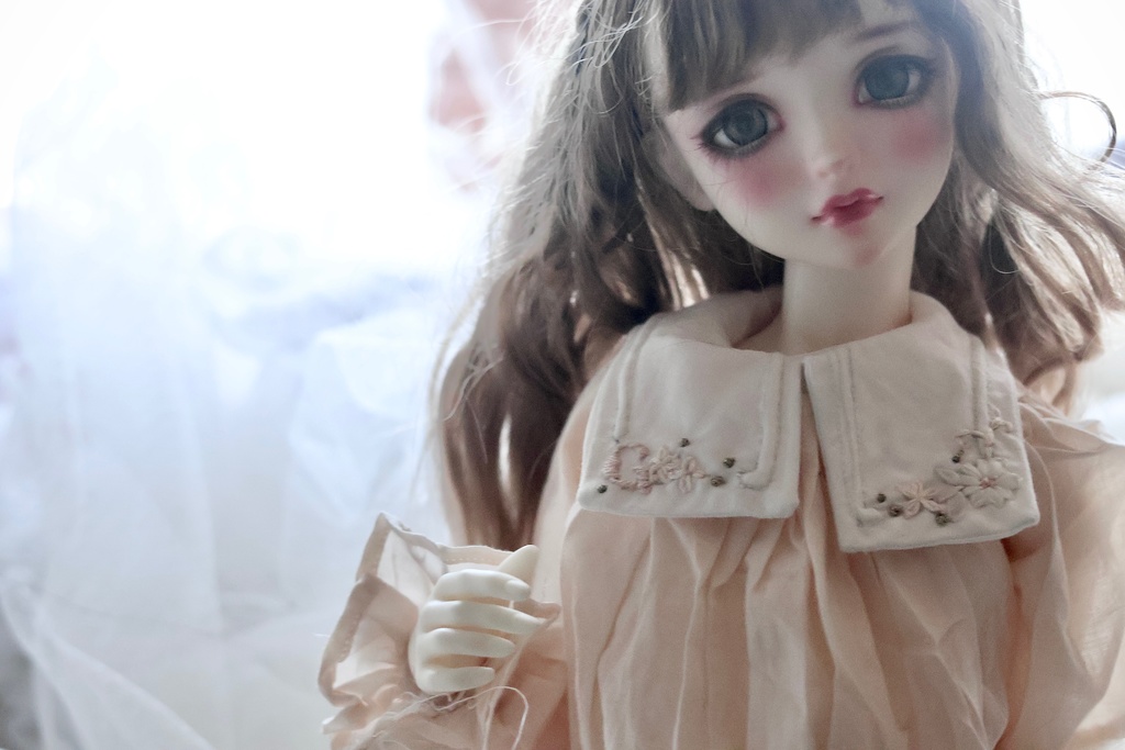 【set on sale】付け襟(1/3対象)×ネグリジェ風ワンピース