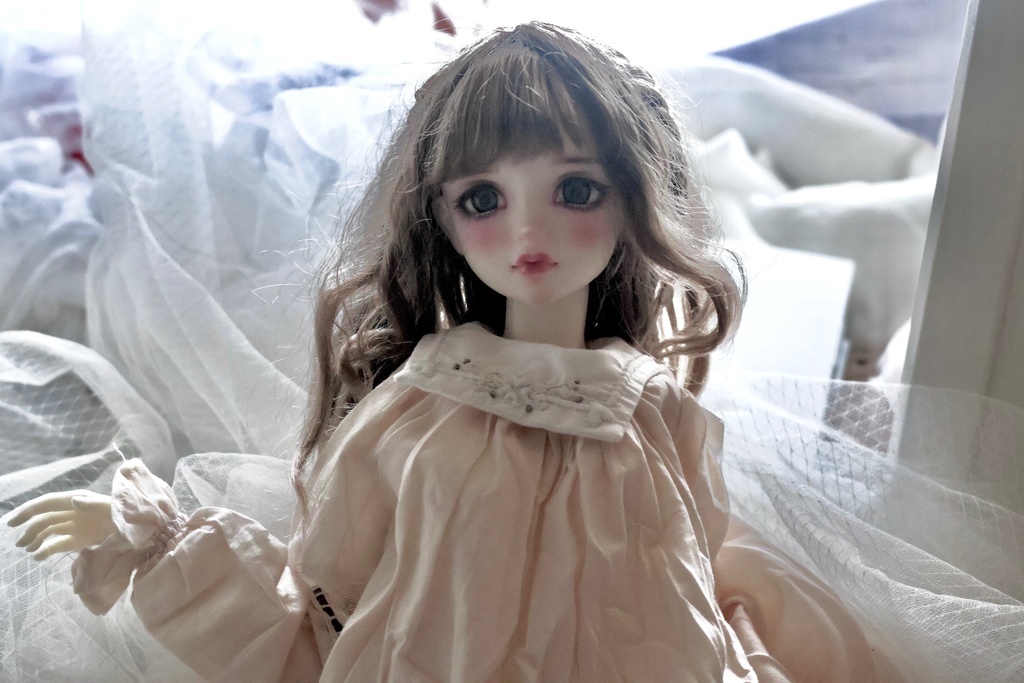 【set on sale】付け襟(1/3対象)×ネグリジェ風ワンピース