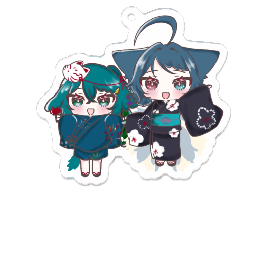 うめこまアクリルキーホルダー_浴衣ver