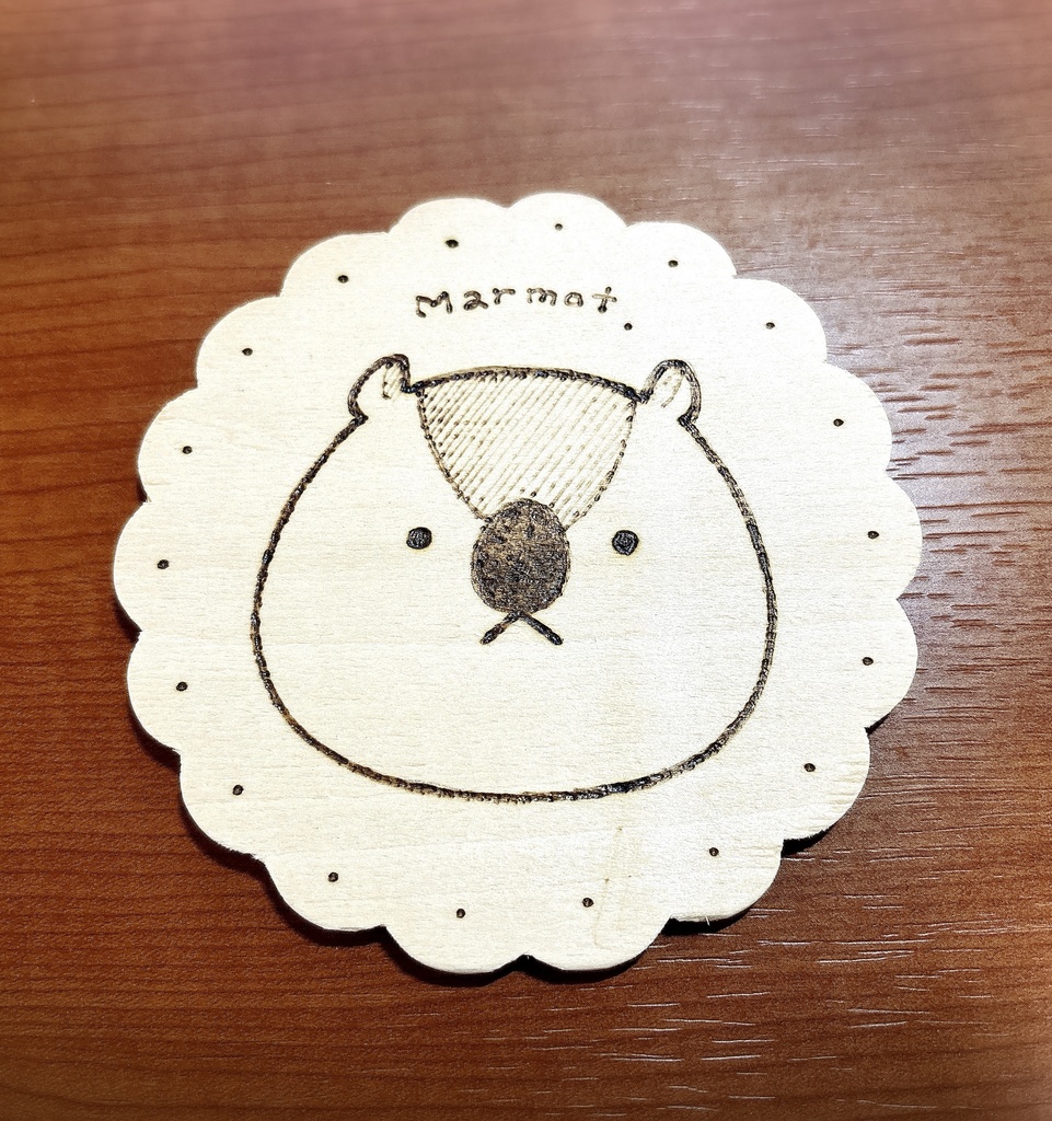 【NEW】木製コースター-マーモット-