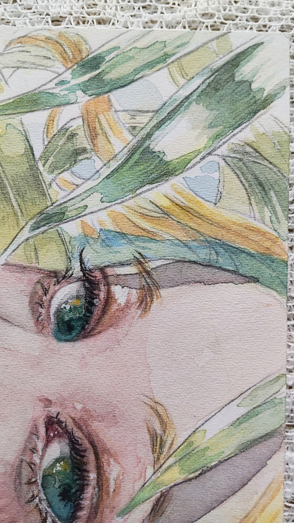 【水彩原画】はがきサイズ 『湖畔』