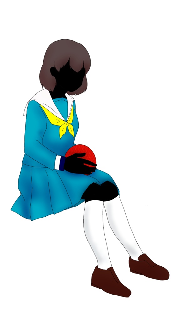 セーラー服の女の子　シルエット素材