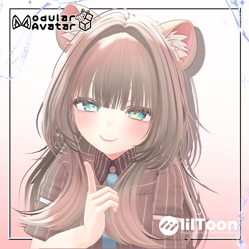 エアリーミディアムロング【10アバター対応】【VRChat】