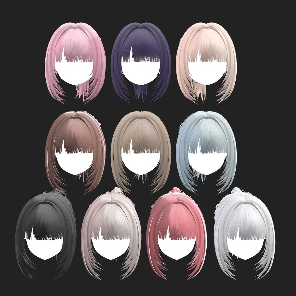 バンスクリップポニーテール【10アバター対応】【VRChat】