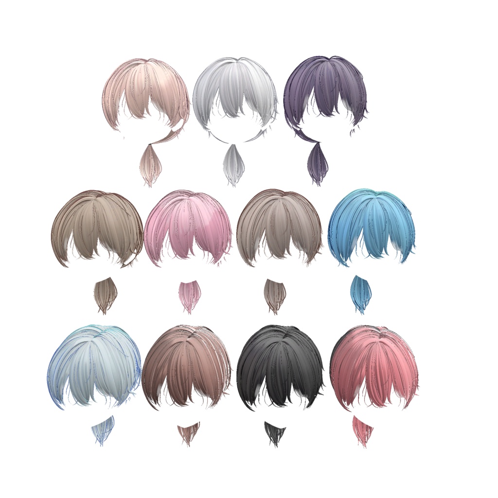ショートポーニーテール【14アバター対応】【VRChat】