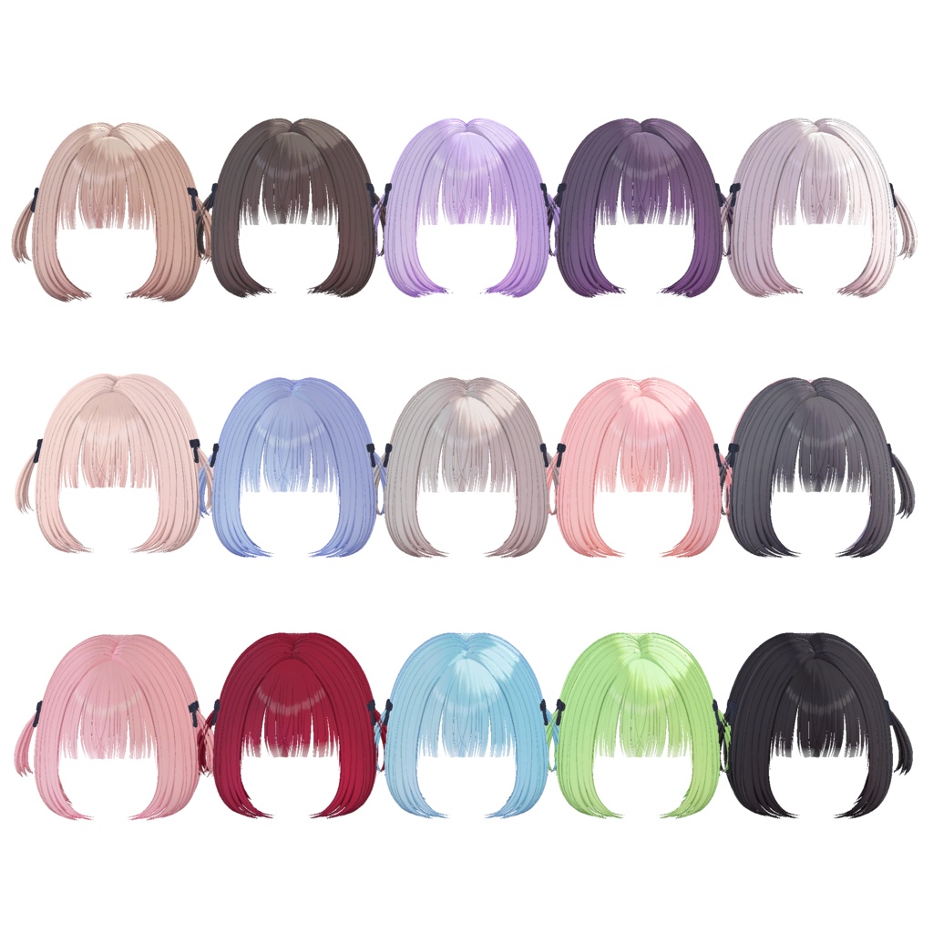 Bob Twin Tails 【10 avatars】【VRChat】