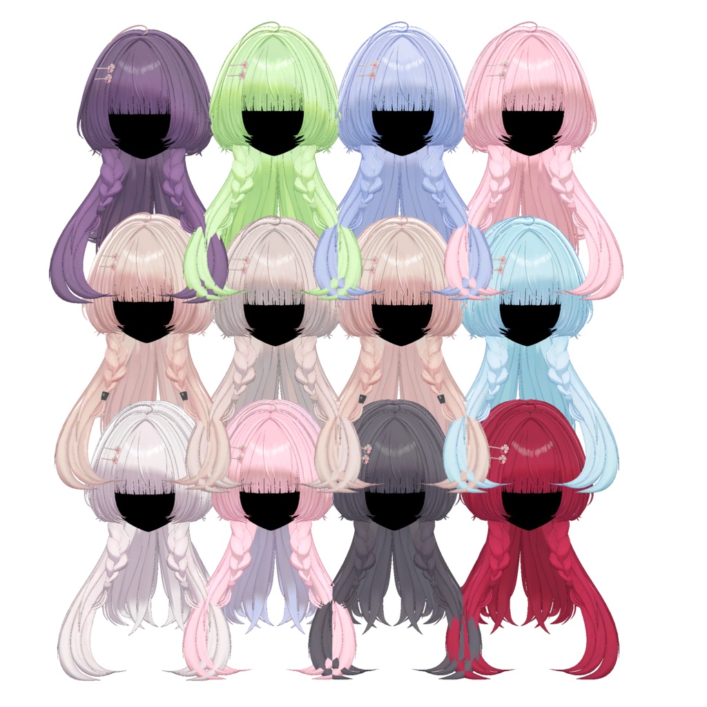 みつあみくらげ【11アバター対応 VRC Hair】