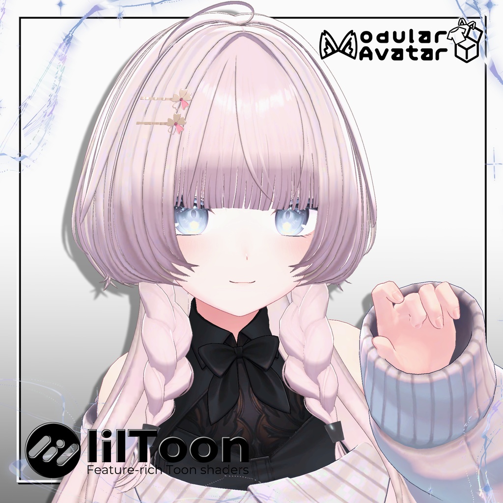 みつあみくらげ【11アバター対応 VRC Hair】