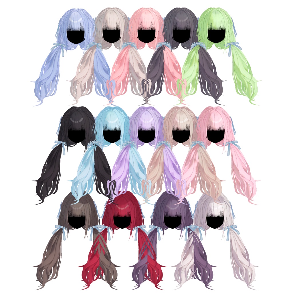 ゆるかわツイン【11アバター対応 VRC Hair】