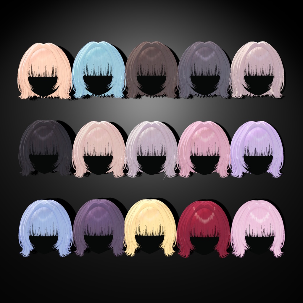 【VRC Hair】✦ 外はねボブ ✦【14アバター対応】