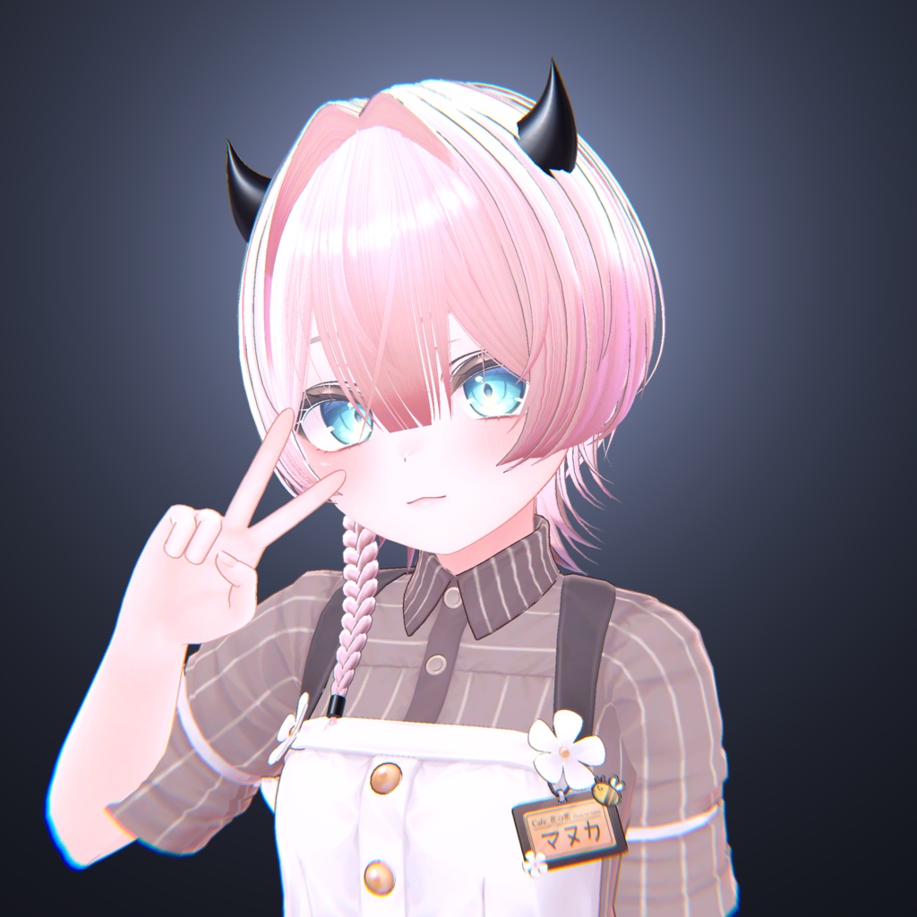 【15アバター対応】デビル三つ編みショート【VRChat】