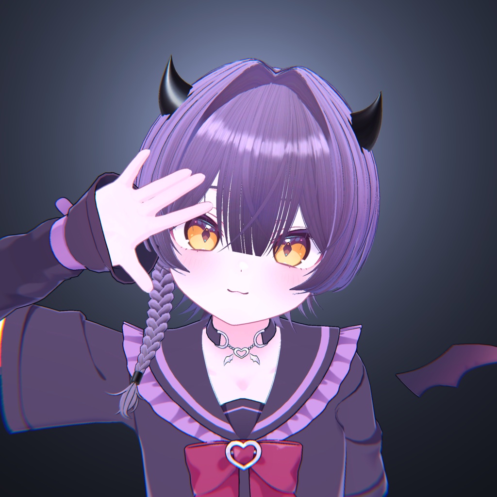 【15アバター対応】デビル三つ編みショート【VRChat】