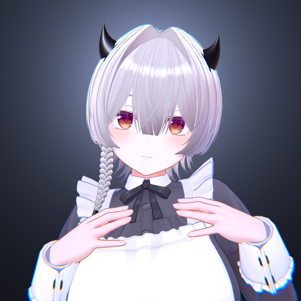 【15アバター対応】デビル三つ編みショート【VRChat】