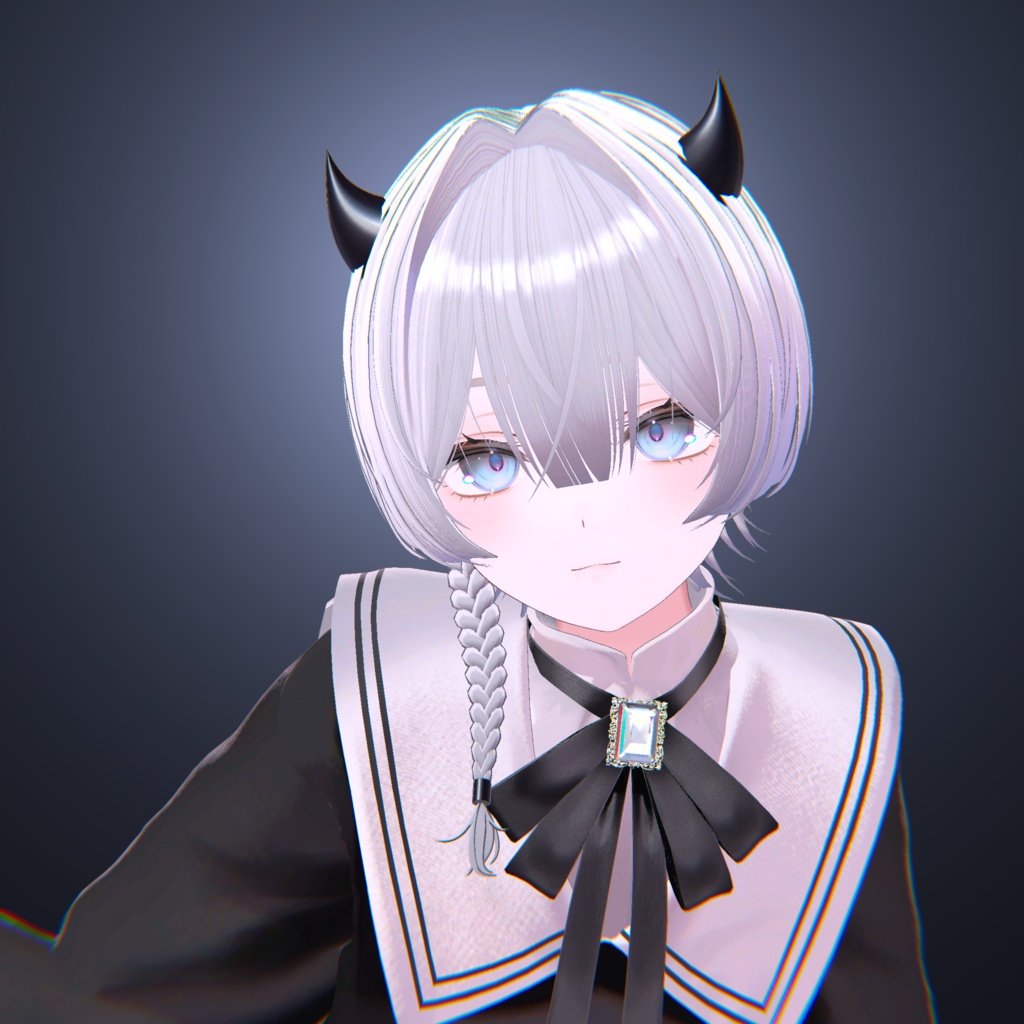 【15アバター対応】デビル三つ編みショート【VRChat】