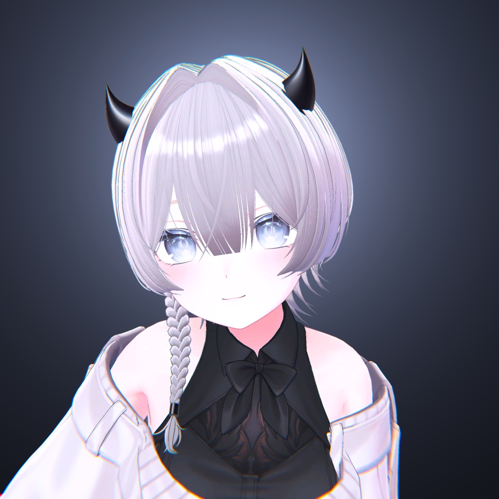 【15アバター対応】デビル三つ編みショート【VRChat】