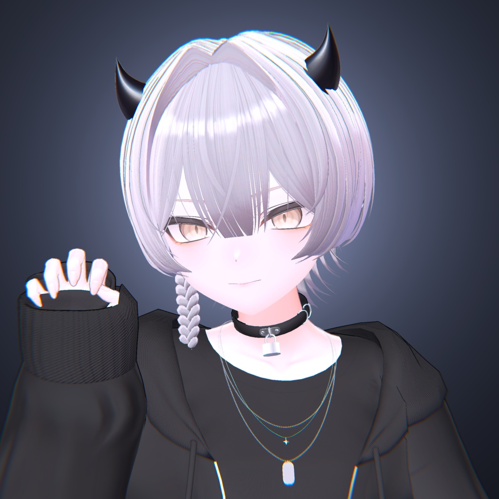 【15アバター対応】デビル三つ編みショート【VRChat】