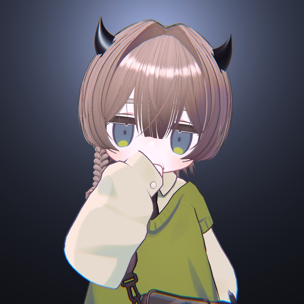 【15アバター対応】デビル三つ編みショート【VRChat】