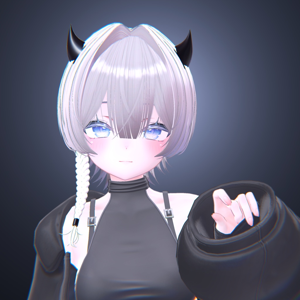 【15アバター対応】デビル三つ編みショート【VRChat】