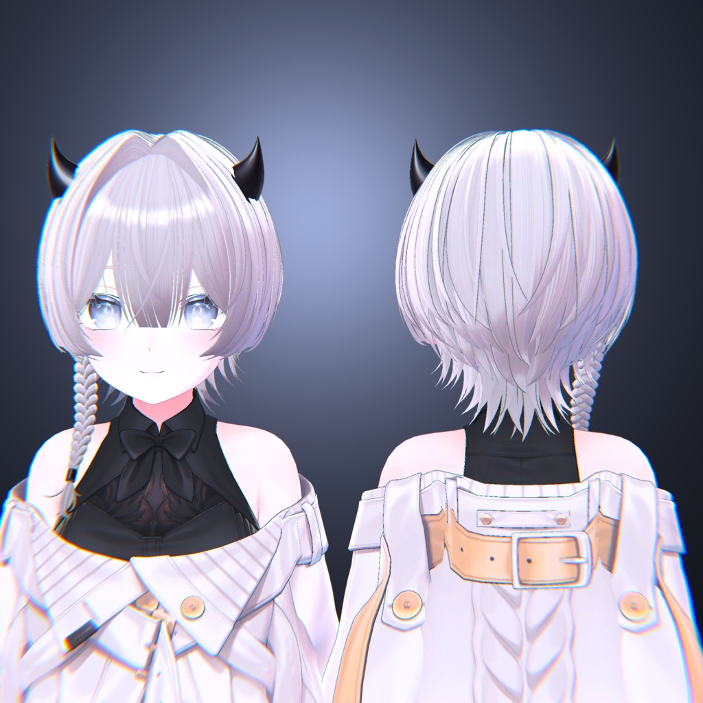 【15アバター対応】デビル三つ編みショート【VRChat】