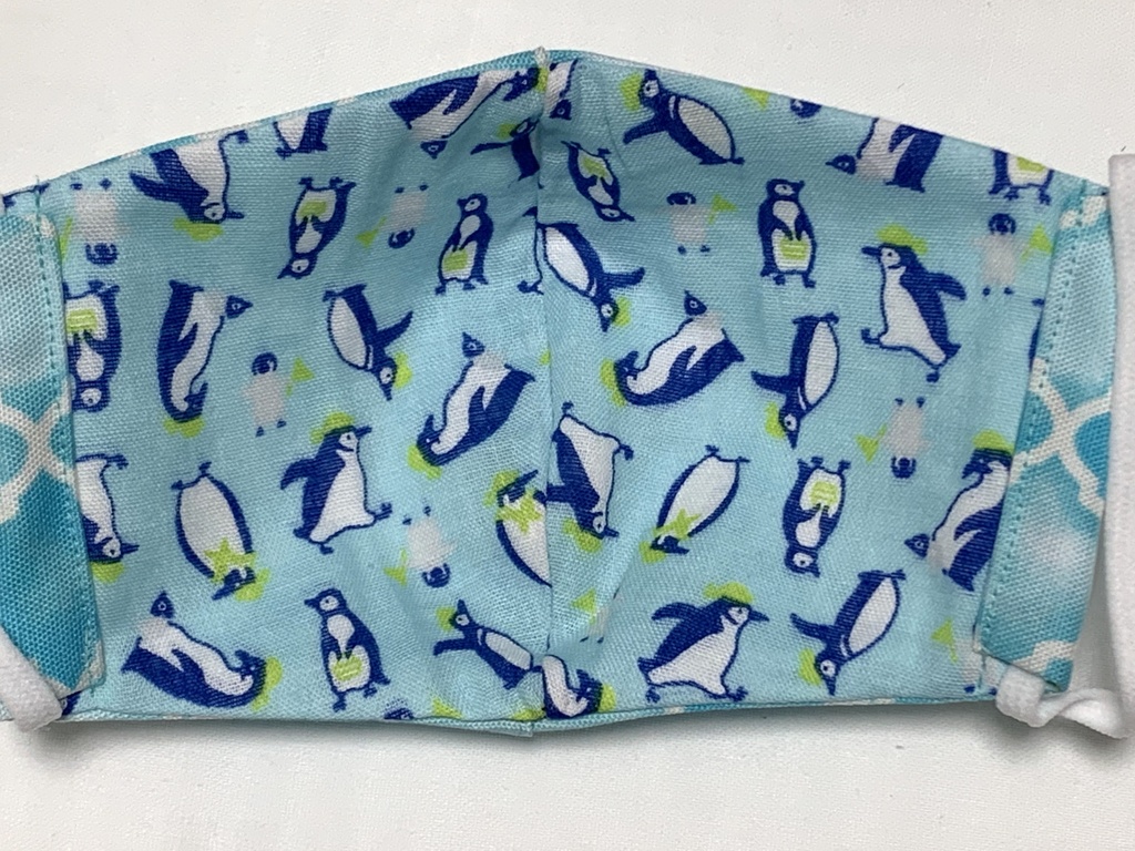 モロッカン柄 ライトブルーの大人サイズ立体マスク