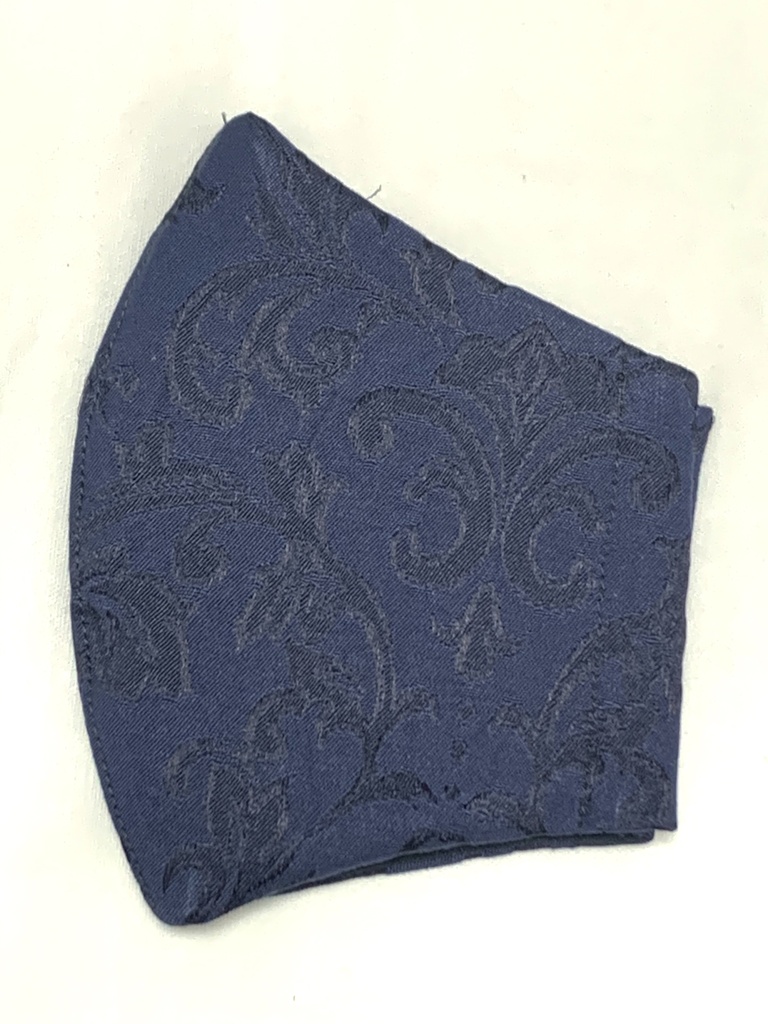 【受注販売】ジャガード素材 ブルーの大人サイズ立体マスク