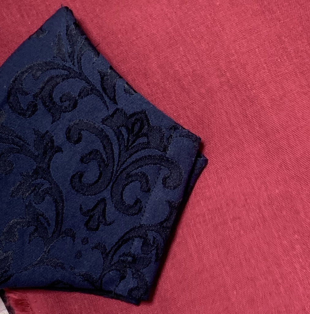 【受注販売】ジャガード素材 ブルーの大人サイズ立体マスク